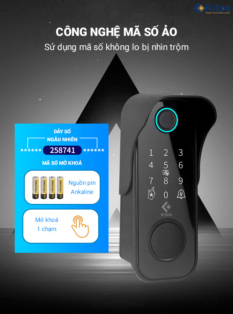 Khóa vân tay cửa cổng Kitos KT-DL03 Pro